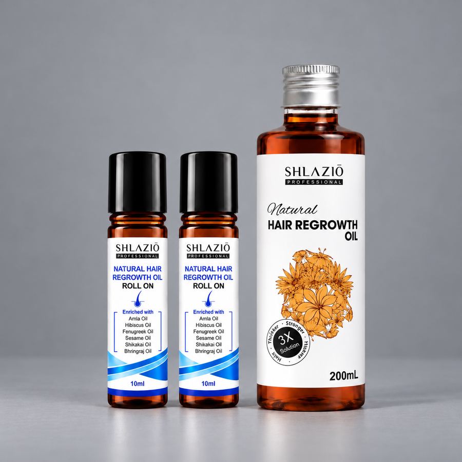 Natural Hair Regrowth Oil 200 ML + 10 ML + 10 ML Roll On | Limited Offer
