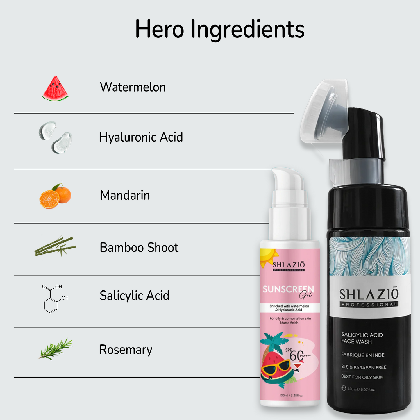 Salicylic Acid Facewash, Sunscreen & Day Night face Serum Combo | 250ml+ 100ml + 30ml