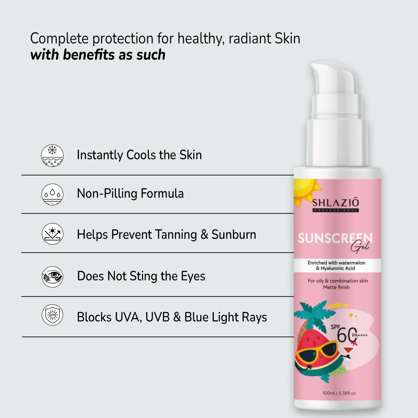 Sunscreen Face gel SPF 60 PA++++ | 100ml