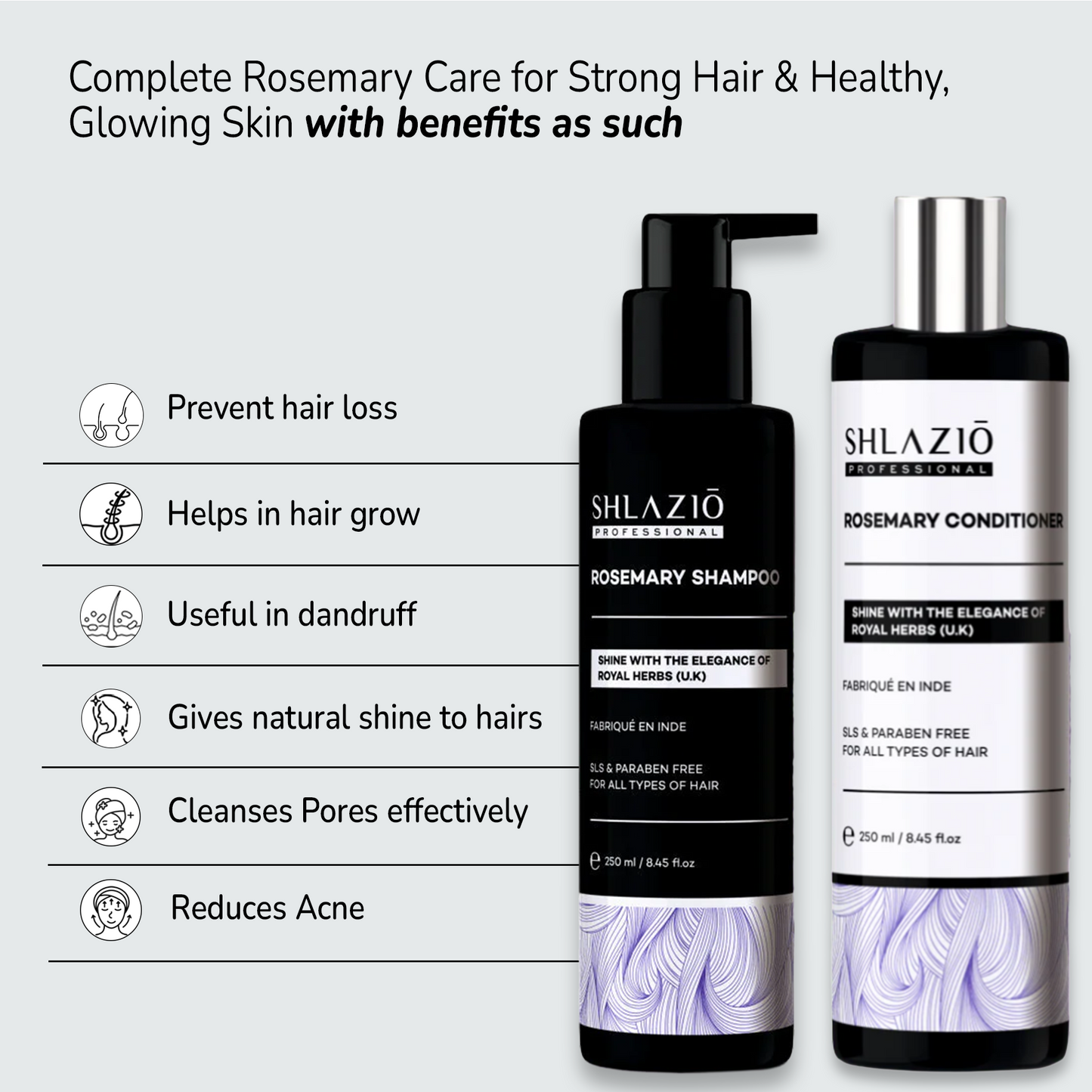Rosemary Shampoo, Conditioner & Facewash Combo