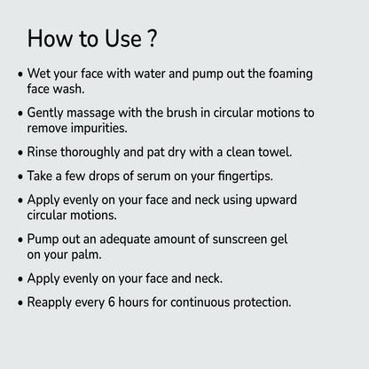 Salicylic Acid Facewash, Sunscreen & Day Night face Serum Combo | 250ml+ 100ml + 30ml
