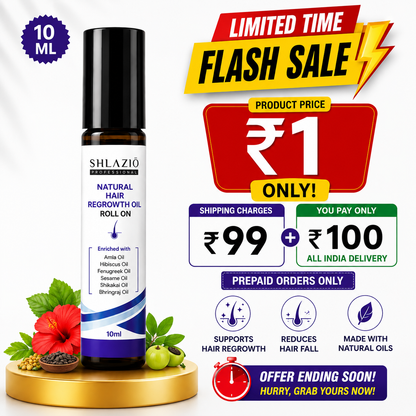 ₹1 FLASH SALE! Hair Regrowth Oil 10 ML | Offer Ending Today | Prepaid Only (1 ₹ + 99 ₹ Shipping)