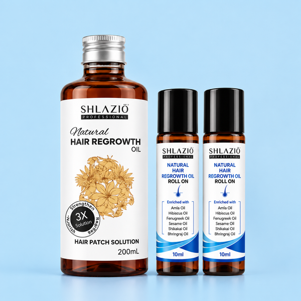 Natural Hair Regrowth Oil 200 ML + 10 ML + 10 ML Roll On | Limited  Offer