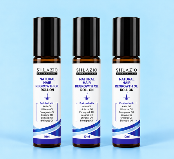 Natural Hair Regrowth Oil 10 ML + 10 ML + 10 ML Roll On  |  Pack of 3
