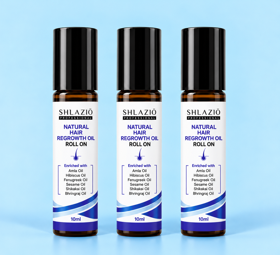 Natural Hair Regrowth Oil 10 ML + 10 ML + 10 ML Roll On  |  Pack of 3