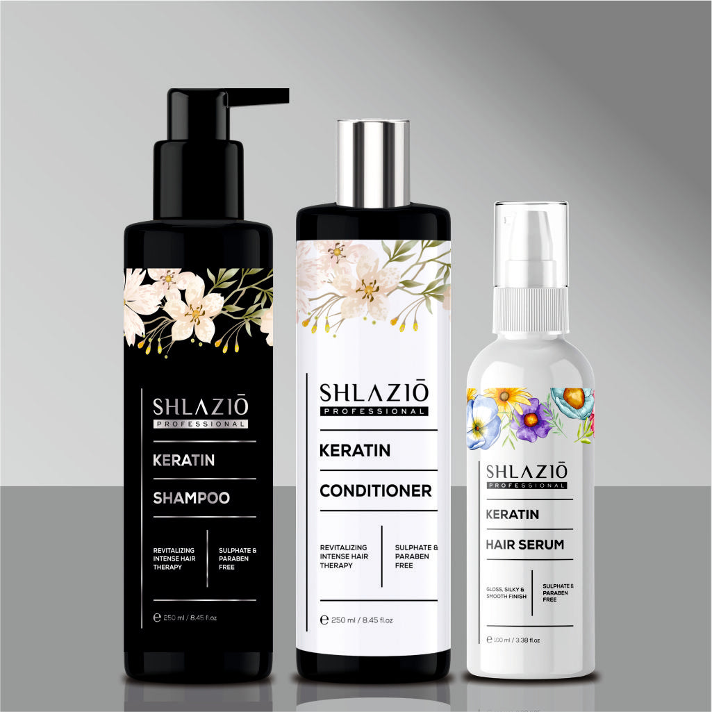 Keratin Shampoo, Conditioner & Serum Combo