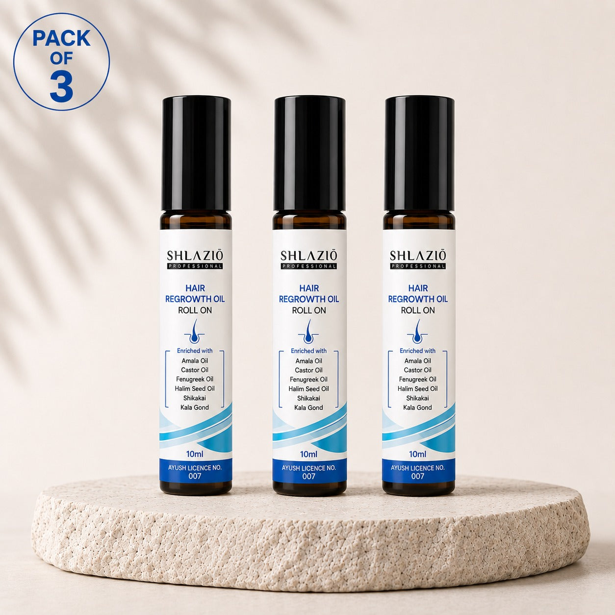 Natural Hair Regrowth Oil 10  ML RS 65 (PACK OF THREE) Rs195/-