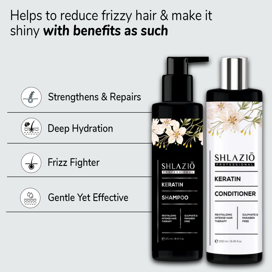 Keratin Shampoo & Conditioner Combo | 250ml + 250ml