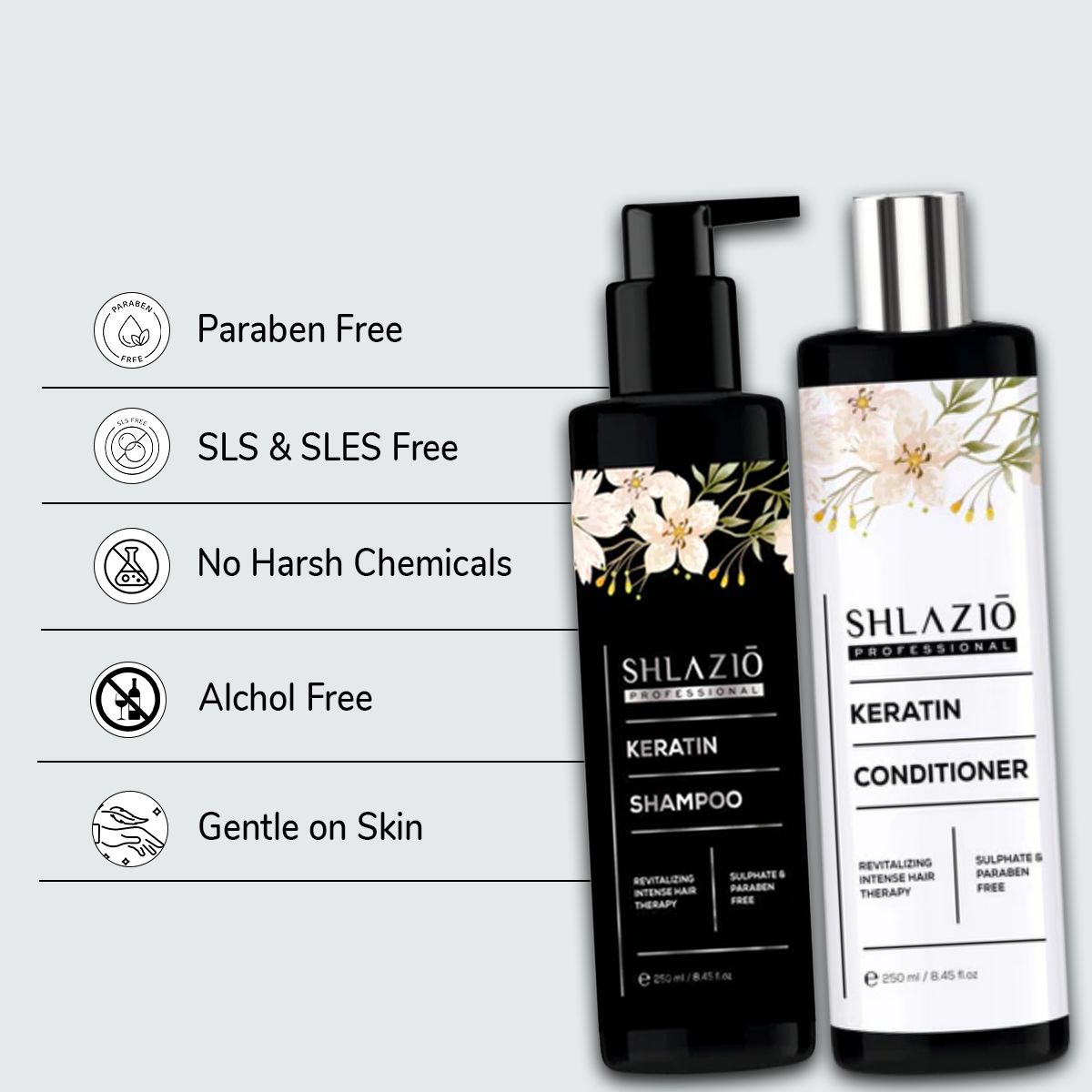 Keratin Shampoo & Conditioner Combo | 250ml + 250ml