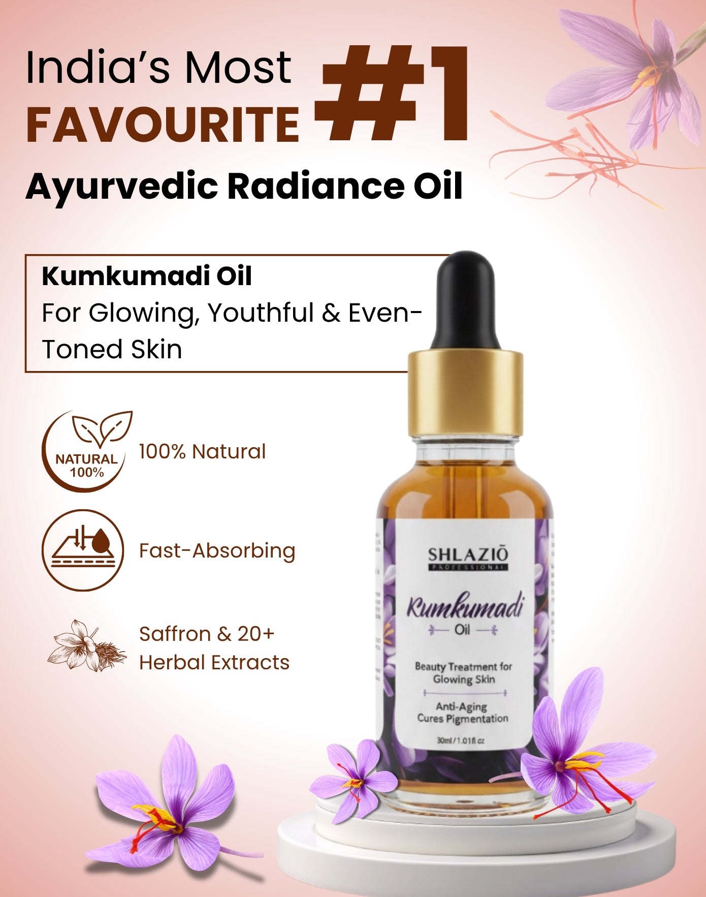 Kumkumadi Oil | 30ml (With Goodness of Safron)